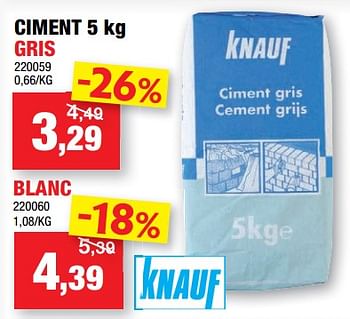 Promotions Ciment - Knauf - Valide de 07/04/2021 à 18/04/2021 chez Hubo