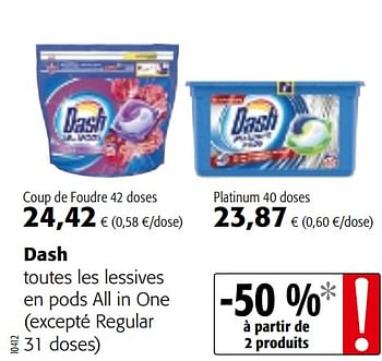 Dash Tout-en-1 PODS Lessive En Capsules 40 Lavag…