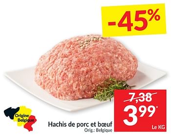 Promotions Hachis de porc et boeuf - Produit maison - Intermarche - Valide de 13/04/2021 à 18/04/2021 chez Intermarche