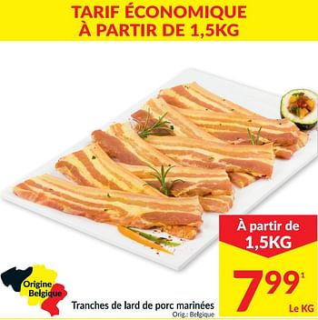 Promotions Tranches de lard de porc marinées - Produit maison - Intermarche - Valide de 13/04/2021 à 18/04/2021 chez Intermarche