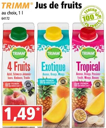 Promoties Jus de fruits - Trimm - Geldig van 14/04/2021 tot 21/04/2021 bij Norma