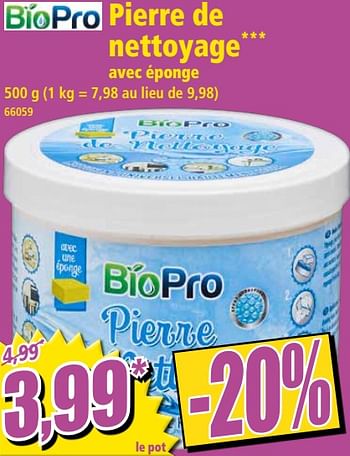Promoties Pierre de nettoyage avec éponge - Biopro - Geldig van 14/04/2021 tot 21/04/2021 bij Norma