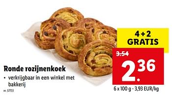 Promoties Ronde rozijnenkoek - Huismerk - Lidl - Geldig van 19/04/2021 tot 24/04/2021 bij Lidl