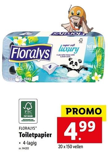 Promoties Toiletpapier - Floralys - Geldig van 19/04/2021 tot 24/04/2021 bij Lidl