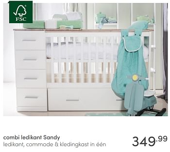 Promoties Combi ledikant sandy - Huismerk - Baby & Tiener Megastore - Geldig van 11/04/2021 tot 17/04/2021 bij Baby & Tiener Megastore