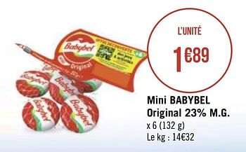 Promotions Mini babybel original - Babybel - Valide de 12/04/2021 à 25/04/2021 chez Géant Casino