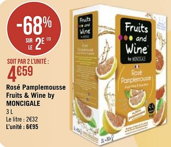 Promotions Rosé pamplemousse fruits + wine by moncigale - Vins rosé - Valide de 12/04/2021 à 25/04/2021 chez Géant Casino