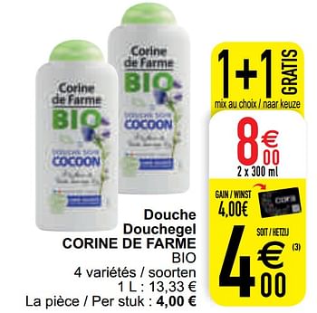 Promoties Douche douchegel corine de farme bio - Corine de farme - Geldig van 13/04/2021 tot 19/04/2021 bij Cora