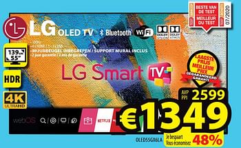 Promoties Lg oled tv oled55gx6la - LG - Geldig van 14/04/2021 tot 21/04/2021 bij ElectroStock