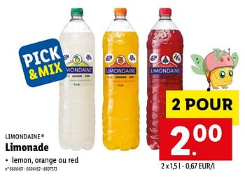 Promoties Limonade - Limondaine - Geldig van 19/04/2021 tot 24/04/2021 bij Lidl