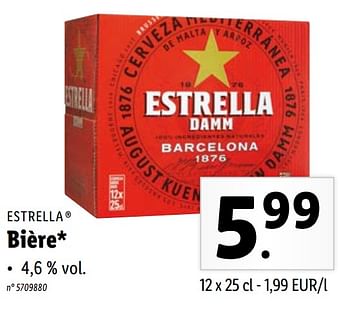 Promotions Bière - Estrella - Valide de 19/04/2021 à 24/04/2021 chez Lidl