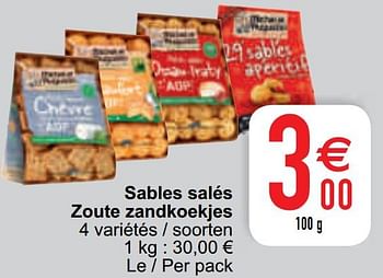 Promotions Sables salés zoute zandkoekjes - Michel et Augustin - Valide de 13/04/2021 à 19/04/2021 chez Cora