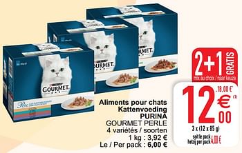 Promotions Aliments pour chats kattenvoeding purina gourmet perle - Purina - Valide de 13/04/2021 à 26/04/2021 chez Cora