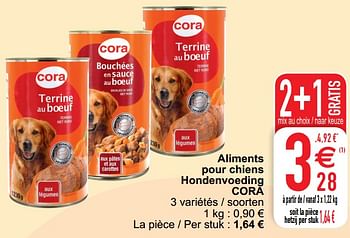 Promotions Aliments pour chiens hondenvoeding cora - Produit maison - Cora - Valide de 13/04/2021 à 26/04/2021 chez Cora