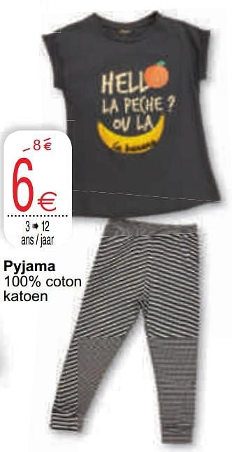 Promotions Pyjama - Produit maison - Cora - Valide de 13/04/2021 à 26/04/2021 chez Cora