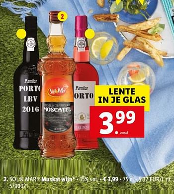 Promoties Muskat wijn - Sol & Mar - Geldig van 19/04/2021 tot 24/04/2021 bij Lidl