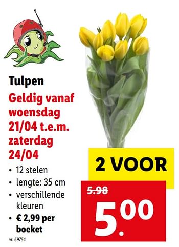 Promotions Tulpen - Produit maison - Lidl - Valide de 19/04/2021 à 24/04/2021 chez Lidl