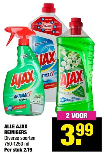 Promoties Alle ajax reinigers - Ajax - Geldig van 12/04/2021 tot 25/04/2021 bij Big Bazar