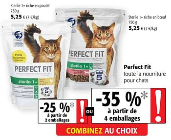 Promotions Perfect fit toute la nourriture pour chats - Perfect Fit  - Valide de 07/04/2021 à 20/04/2021 chez Colruyt