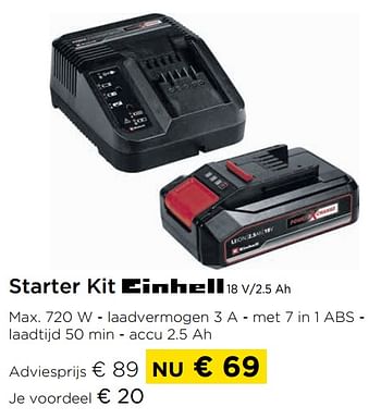 Promoties Starter kit einhell 18 v-2.5 ah - Einhell - Geldig van 01/04/2021 tot 30/04/2021 bij Molecule