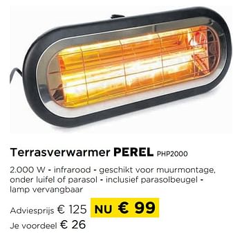 Promotions Terrasverwarmer php2000 - Perel - Valide de 01/04/2021 à 30/04/2021 chez Molecule