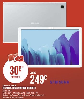 Promoties Samsung tablette tactile galaxy tab a7 - Samsung - Geldig van 12/04/2021 tot 25/04/2021 bij Géant Casino