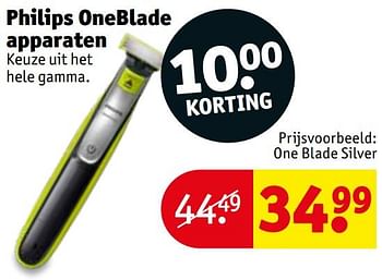 Promoties Philips oneblade apparaten one blade silver - Philips - Geldig van 13/04/2021 tot 18/04/2021 bij Kruidvat