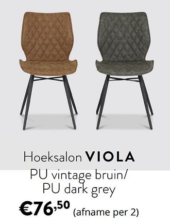 Promoties Hoeksalon viola pu vintage bruin- pu dark grey - Huismerk - Ygo - Geldig van 12/04/2021 tot 30/04/2021 bij Ygo