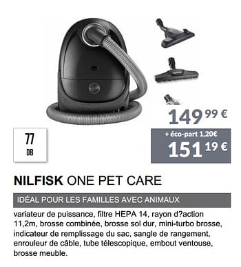 Promotions Aspirateur nilfisk one pet care - Nilfisk - Valide de 28/02/2021 à 30/09/2021 chez Copra