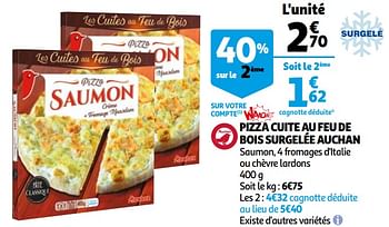 Promoties Pizza cuite au feu de bois surgelée auchan - Huismerk - Auchan - Geldig van 14/04/2021 tot 20/04/2021 bij Auchan