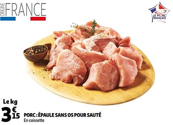 Promotions Porc épaule sans os pour sauté - Produit Maison - Auchan Ronq - Valide de 14/04/2021 à 20/04/2021 chez Auchan Ronq