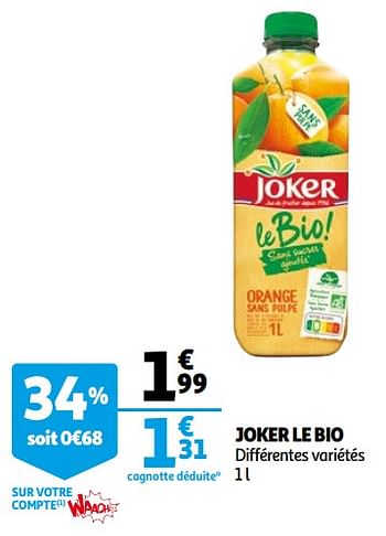 Promotions Joker le bio - Joker - Valide de 14/04/2021 à 20/04/2021 chez Auchan Ronq