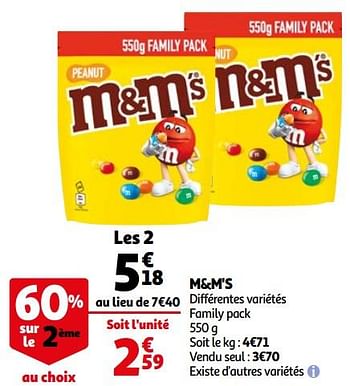 Promotions M+m`s différentes variétés - M&M 's - Valide de 14/04/2021 à 20/04/2021 chez Auchan Ronq
