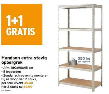 Promotions Handson extra stevig opbergrek - Handson - Valide de 14/04/2021 à 27/04/2021 chez Gamma