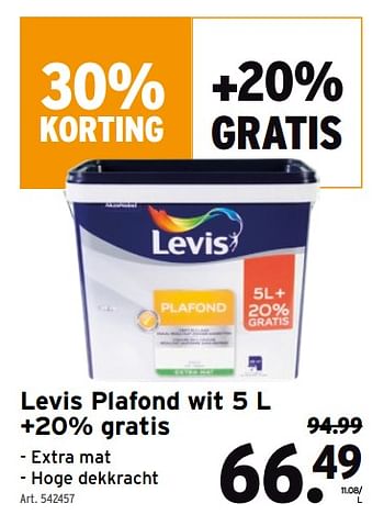 Promoties Levis plafond wit - Levis - Geldig van 14/04/2021 tot 27/04/2021 bij Gamma