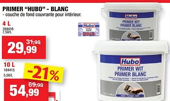 Promotions Primer hubo - blanc - Produit maison - Hubo  - Valide de 07/04/2021 à 18/04/2021 chez Hubo