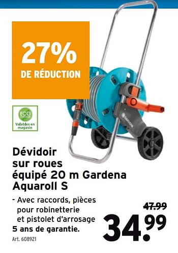 Promoties Dévidoir sur roues équipé 20 m gardena aquaroll s - Gardena - Geldig van 14/04/2021 tot 27/04/2021 bij Gamma