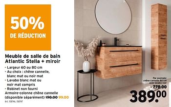 Promotions Meuble de salle de bain atlantic stella + miroir - Atlantic - Valide de 14/04/2021 à 27/04/2021 chez Gamma