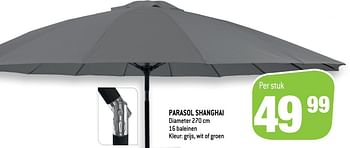 Promotions Parasol shanghai - Produit maison - Match - Valide de 14/04/2021 à 27/04/2021 chez Match