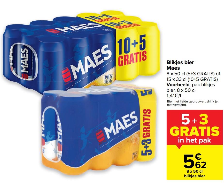 Promoties Blikjes bier maes - Maes - Geldig van 14/04/2021 tot 26/04/2021 bij Carrefour