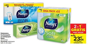 Promoties Zakdoeken, keukenpapier en toiletpapier nalys - Nalys - Geldig van 14/04/2021 tot 26/04/2021 bij Carrefour