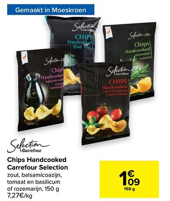 Promoties Chips handcooked carrefour selection - Huismerk - Carrefour  - Geldig van 14/04/2021 tot 26/04/2021 bij Carrefour