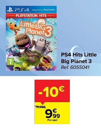Promoties Ps4 hits little big planet 3 - Huismerk - Carrefour  - Geldig van 14/04/2021 tot 26/04/2021 bij Carrefour