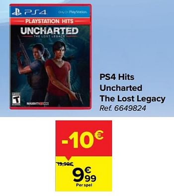 Promoties Ps4 hits uncharted the lost legacy - Naughty Dog - Geldig van 14/04/2021 tot 26/04/2021 bij Carrefour