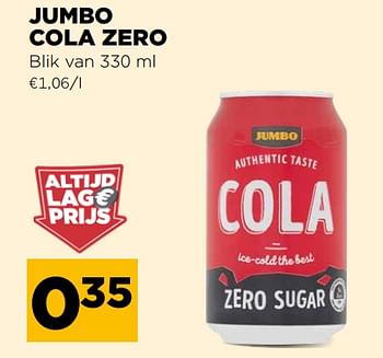 Promoties Jumbo cola zero - Huismerk - Jumbo - Geldig van 21/04/2021 tot 27/04/2021 bij Jumbo