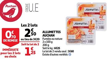 Promotions Allumettes auchan - Produit Maison - Auchan Ronq - Valide de 14/04/2021 à 20/04/2021 chez Auchan Ronq