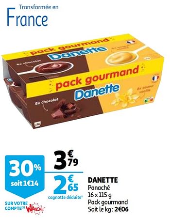 Promoties Danette - Danone - Geldig van 14/04/2021 tot 20/04/2021 bij Auchan
