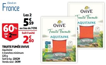 Promotions Truite fumée ovive - Ovive - Valide de 14/04/2021 à 20/04/2021 chez Auchan Ronq
