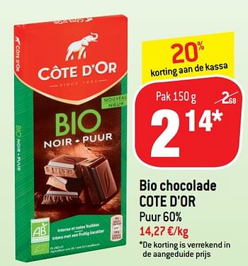 Promoties Bio chocolade cote d`or - Cote D'Or - Geldig van 14/04/2021 tot 27/04/2021 bij Match