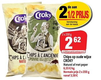 Promoties Chips op oude wijze croky - Croky - Geldig van 14/04/2021 tot 27/04/2021 bij Match